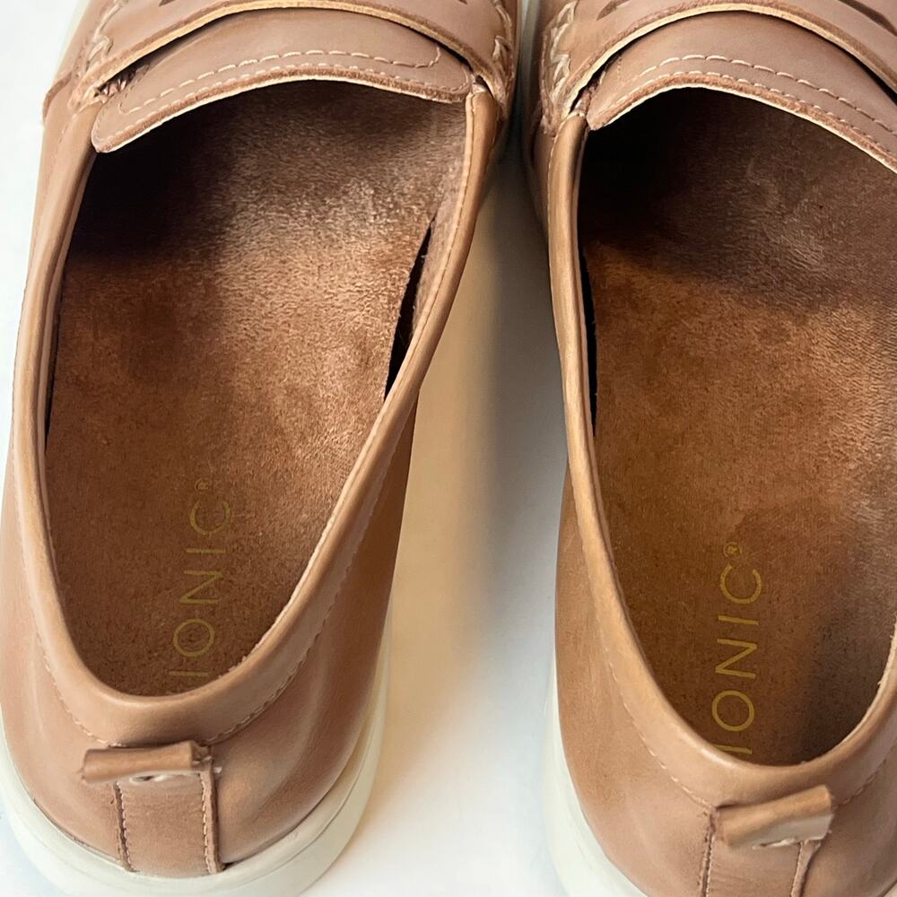 Vionic Uptown Leather Loafers Camel Comfort Travel Shoes Size 9 - Picture 5 of 9